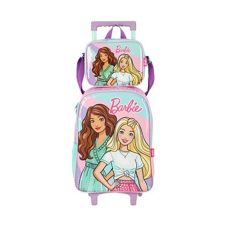 Kit Mochila de Rodinhas + Lancheira Fashion - Barbie