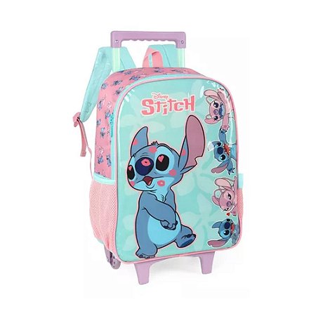 Mochila de Rodinhas Escolar Stitch Verde - Luxcel
