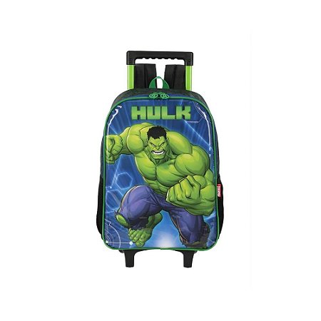 Mochila de Rodinhas Incrível Hulk Verde Claro - Luxcel