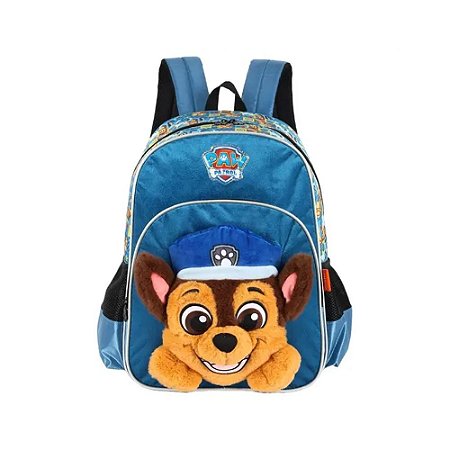 Mochila de Costas 3D Patrulha Canina Chase Azul  - Luxcel