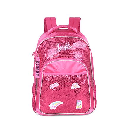Mochila de Costas Paetê Barbie Pink - LUXCEL