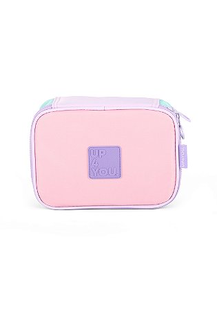 Estojo escolar Box Candy Color Up4You Rosa Lilas e Verde