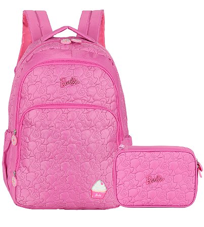 Mochila e Estojo Escolar Rosa Pink Barbie Originals