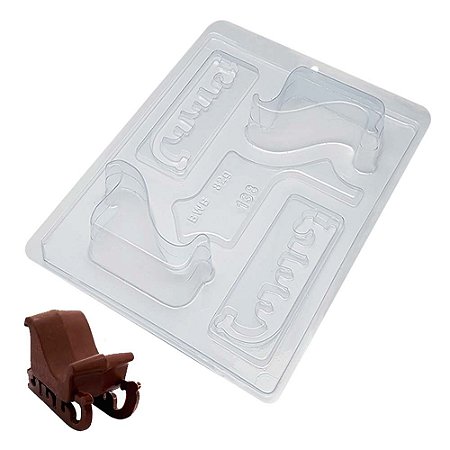 2 Formas de Silicone Trenó de Chocolate Especial 140g BWB