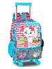Mochila com Rodas Escolar Gatinha Nini Azul e Rosa