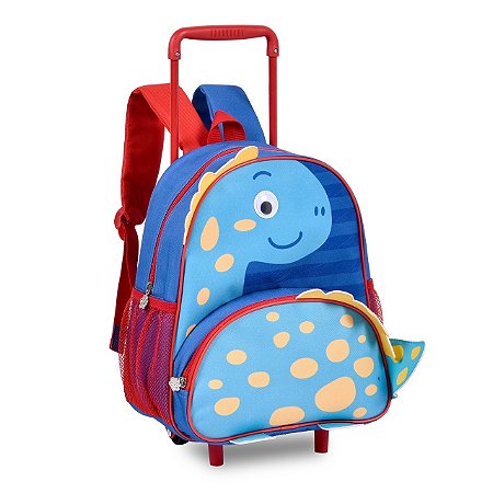 MOCHILA DE CARRINHO AZUL PETS DINOSSAURO CLIO