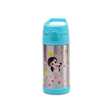 GARRAFA TÉRMICA AZUL LULUCA SQUEEZE TAMPA INOX 350ML