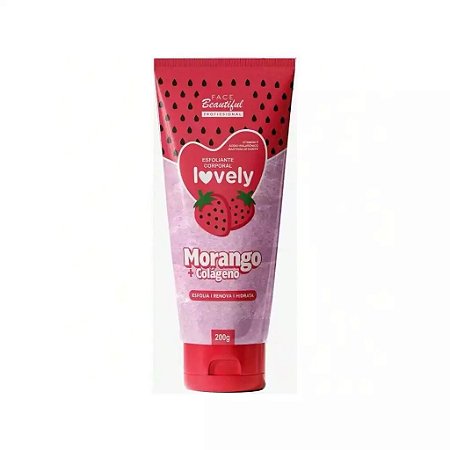 ESFOLIANTE CORPORAL 200gr BISNAGA MORANGO COLAGENO - LOVELY