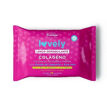 LENÇO DEMAQUILANTE COM COLÁGENO - LOVELY