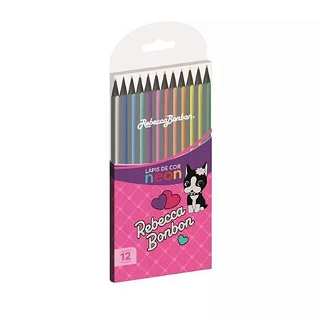 BLISTER C/ 12 LÁPIS SEXTAVADOS DE COR NEON - REBECCA BONBOM