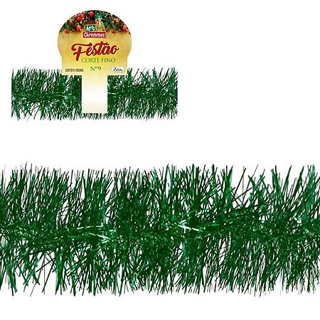 FESTÃO CORTE FINO VERDE 9cmX2m - Zein