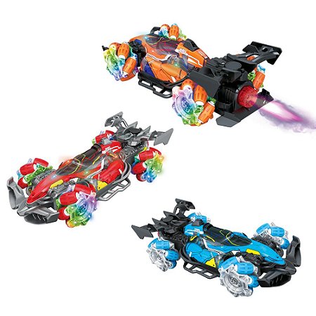 CARRO SORTIDO CONTROLE REMOTO 360° C/ FUMAÇA - ZOOP TOYS
