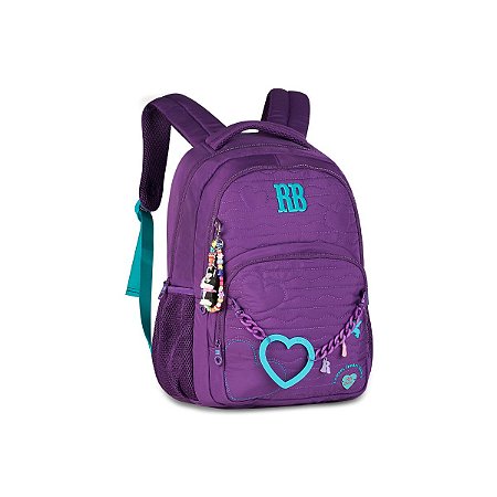 MOCHILA DE COSTAS ROXA COLEÇÃO HEART BEATS - REBECCA BONBON