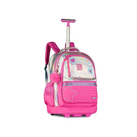 MOCHILA CARRINHO HOLOGRÁFICA C/ POMPOM - REBECCA BONBON