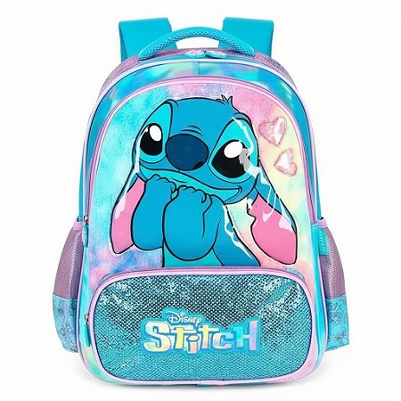 Mochila Costas Azul Infantil Stitch - Luxcel