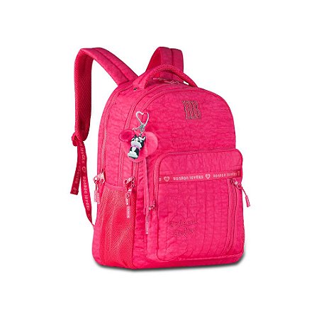 MOCHILA DE COSTAS ESCOLAR ROSA C/ CHAVEIROS - REBECCA BONBON