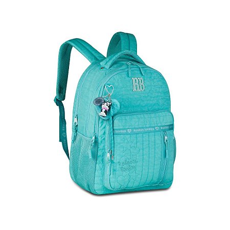 MOCHILA ESCOLAR DE COSTAS FEMININA AZUL C/ CHARMS - REBECCA BONBON