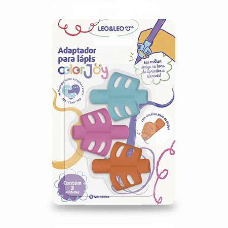 ADAPTADOR DE LÁPIS INFANTIL P/ PEGADA 3 CORES - LEO&LEO