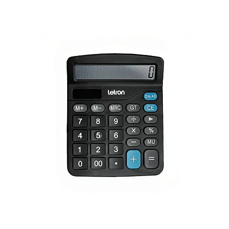 CALCULADORA PRETA DE MESA 12 DÍGITOS - LETRON