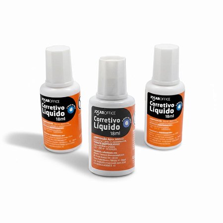 KIT 3 UNIDADES CORRETIVO LÍQUIDO 18ml - JOCAR OFFICE