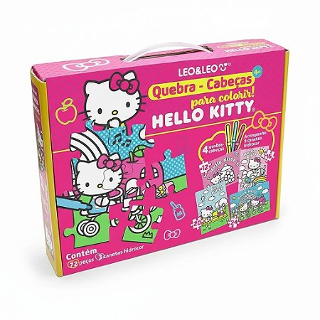 QUEBRA-CABECA 4 EM 1 PARA COLORIR HELLO KITTY - LEO&LEO