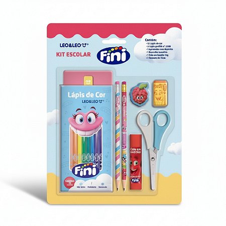 KIT ESCOLAR COMPLETO C/ 12 CORES FINI - LEO&LEO