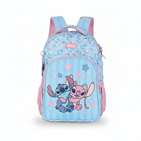 MOCHILA ESCOLAR DE COSTAS ROSA STITCH - LUXCEL
