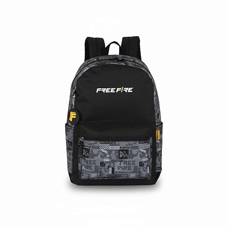 MOCHILA DE COSTAS PRETA FREE FIRE - LUXCEL