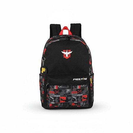 MOCHILA DE COSTAS VERMELHA FREE FIRE - LUXCEL