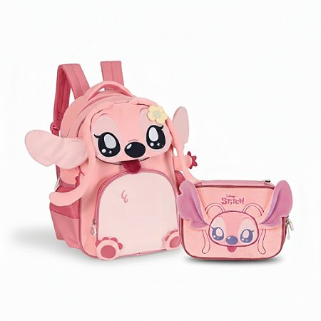 KIT ESCOLAR MOCHILA + ESTOJO BOX PELÚCIA STITCH