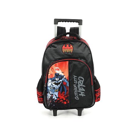 MOCHILA DE CARRINHO BATMAN VERMELHA - LUXCEL