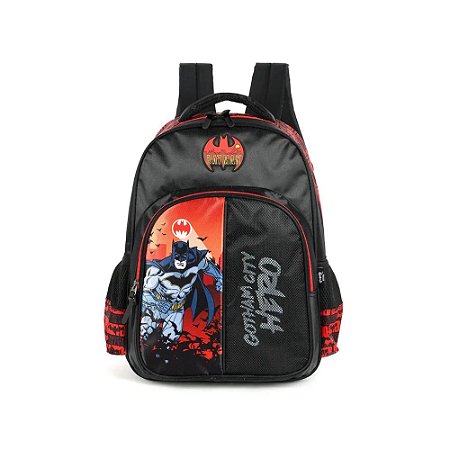 MOCHILA DE COSTAS BATMAN VERMELHA - LUXCEL