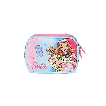 ESTOJO BOX ESCOLAR ROSA BARBIE E AMIGAS - LUXCEL