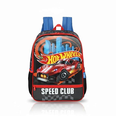 MOCHILA COSTAS SPEED CLUB HOTWHEELS PRETA - LUXCEL