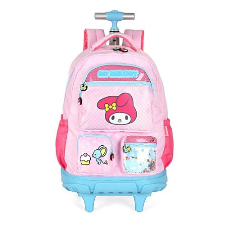 MOCHILA CARRINHO AMIGOS HELLO KITTY ROSA - LUXCEL