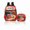 KIT ESCOLAR MOCHILA COSTAS + LANCHEIRA HOT WHEELS VERMELHA