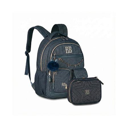 Mochila Costas REBECCA BONBON + Estojo Box JEANS Vintage