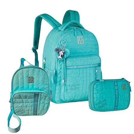 Mochila Costas+Lancheira TERM+Estojo Azul Box Rebecca Bonbon