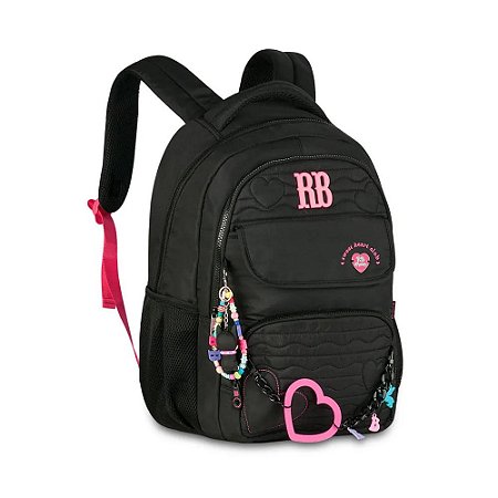 MOCHILA COSTAS HEART BEATS PRETA - REBECCA BONBON