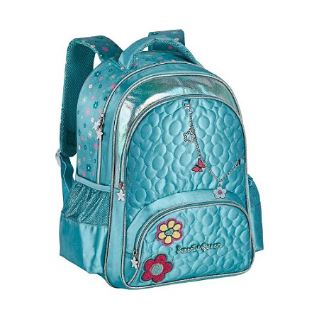 MOCHILA COSTAS ESCOLAR JUVENIL SHINE ELEGANCE AZUL SWEET
