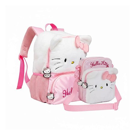Kit de Passeio Hello Kitty Mochila Costas+ Bolsa Lateral