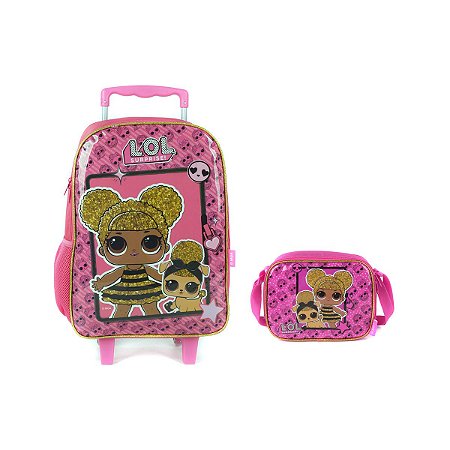 Mochila Rodinhas LOL IC35821LO-PK + Lancheira LA35822LO-PK