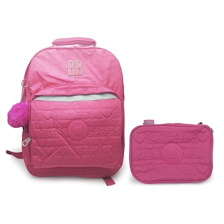Kit Rebecca Bonbon Rosa Mochila RB9129 + Estojo RB9134