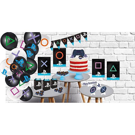 Kit Decorativo So Um Bolinho Play Station 86 Pçs