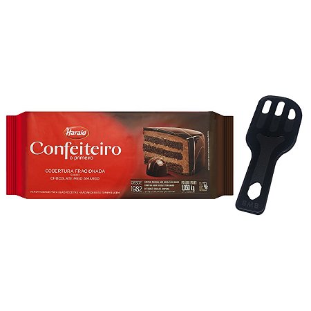 Chocolate Meio Amargo 1,050kg Confeiteiro Harald + Brinde