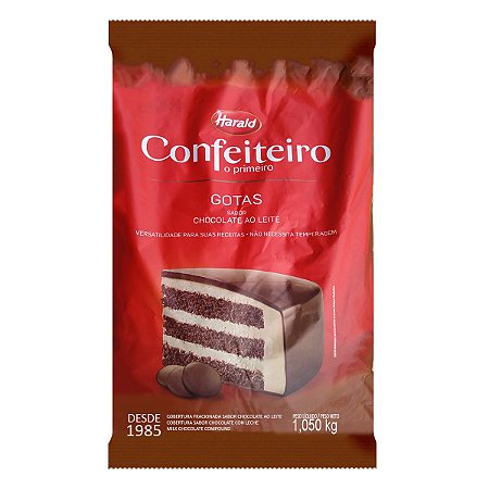 Gotas De Chocolate Ao Leite Gourmet 1,050kg Confeitaria Bolo