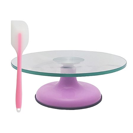 Kit Confeitaria Bailarina De Vidro Lilás + Espátula Silicone
