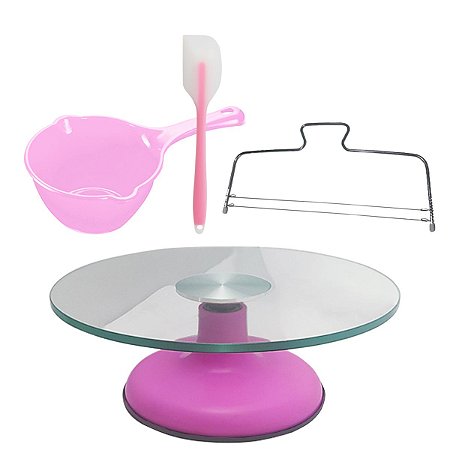 Kit Bailarina Vidro Rosa Pink+ Panelinha+ Espátula+Nivelador