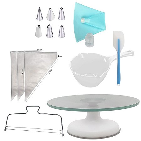Kit Bailarina De Vidro Branco+ Saco De Confeitar+ Acessórios