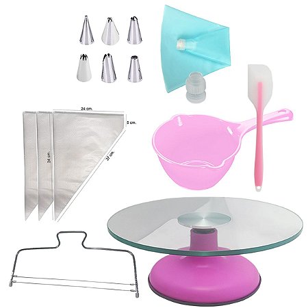 Kit Bailarina Vidro Rosa Pink+ Saco De Confeitar+ Acessórios